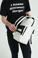 Белый городской рюкзак с пряжками из экокожи SGEMPIRE 8015638 фото №3
