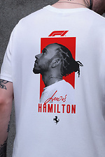 Men's Oversized T-Shirt With Print Hamilton White Without 8049638 photo №2