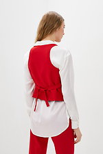 Red business suit deuce: trousers with slits, short vest Garne 3033639 photo №3