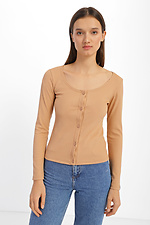 Gestrickte Basic-Bluse in beige „Ripp“ mit Knöpfen Garne 3039640 Foto №1