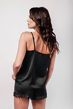 Black silk pajamas for the summer with shorts and a tank top L'amore 4026640 photo №2