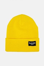 Полушерстяная зимняя шапка желтого цвета с отворотом Custom Wear 8025640 фото №3