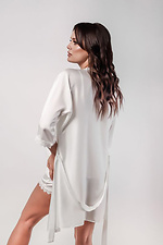 Silk wrap dressing gown with lace on the sleeves L'amore 4026641 photo №2