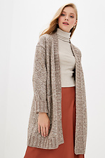 Beige knitted cardigan with pockets  4037641 photo №1
