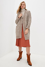 Beige knitted cardigan with pockets  4037641 photo №2