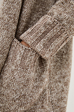 Beżowy sweter z dzianiny z kieszeniami  4037641 zdjęcie №4