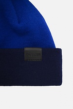 Синяя зимняя шапка с помпоном и отворотом Custom Wear 8025641 фото №4