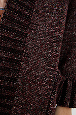 Бордовый вязаный кардиган удлиненный с карманами  4037642 фото №4
