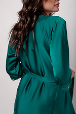 Silk wrap dressing gown with lace on the sleeves L'amore 4026643 photo №3