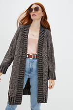 Melange knitted cardigan elongated with pockets  4037643 photo №1