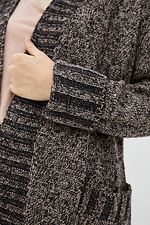 Melange knitted cardigan elongated with pockets  4037643 photo №4