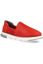 Red leather hole-in slip-ons for summer Las Espadrillas 4101643 photo №1