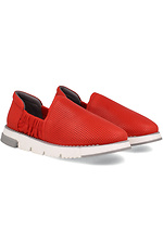 Red leather hole-in slip-ons for summer Las Espadrillas 4101643 photo №2