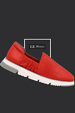 Red leather hole-in slip-ons for summer Las Espadrillas 4101643 photo №7