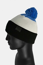 Полушерстяная зимняя шапка с помпоном и отворотом Custom Wear 8025643 фото №3