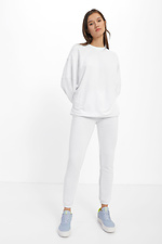 White knit sweatpants with elastic at the bottom Garne 3039644 photo №2