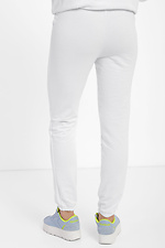 White knit sweatpants with elastic at the bottom Garne 3039644 photo №3
