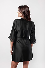 Silk wrap dressing gown with lace on the sleeves L'amore 4026644 photo №2