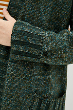 Długi zielony sweter z dzianiny z kieszeniami  4037645 zdjęcie №4
