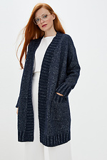Blue knitted cardigan with pockets  4037646 photo №1