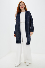 Blue knitted cardigan with pockets  4037646 photo №2