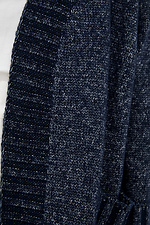 Синий вязаный кардиган удлиненный с карманами  4037646 фото №4
