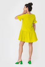 Літня льняна сукня CASU з пишною спідницею відрізної і рюшами на коротких рукавах Garne 3040647 фото №4