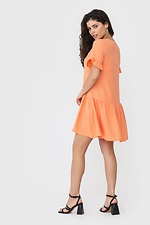Summer linen dress CASU with a puffy cut-off skirt and ruffles on short sleeves Garne 3040648 photo №4