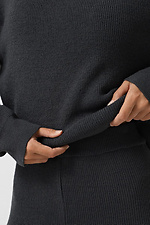 Women's knitted suit of dark gray color Sewel 4038649 photo №5