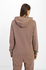 Beige knitted hoodie with hood and side pockets Garne 3039650 photo №3