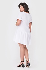 Літня льняна сукня CASU з пишною спідницею відрізної і рюшами на коротких рукавах Garne 3040650 фото №4