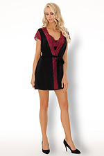 Wrap-around robe with lace trim and cap sleeves Livia Corsetti 4019650 photo №4