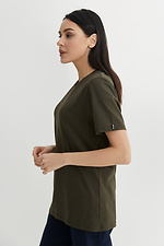 Жіноча трикотажна футболка LUXURY зеленого кольору Garne 3038652 фото №4