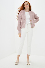 Pink Knit Button Down Sweater  4037653 photo №2