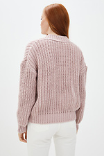 Różowy sweter z dzianiny zapinany na guziki  4037653 zdjęcie №3