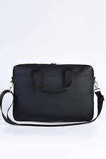 Black laptop bag in textured leatherette with a long strap SGEMPIRE 8015655 photo №2