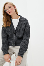 Gray knit button-down sweater  4037656 photo №1