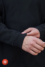 Isoliertes Herren-Sweatshirt aus Fleece in Übergröße mit Streetwear-Aufdruck Schwarz Without 8055656 Foto №5