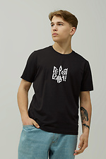 Patriotisches Herren-T-Shirt LUXURY aus schwarzer Baumwolle GEN 9000656 Foto №1