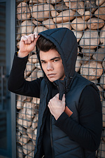 Reversible men's vest sleeveless jacket with a hood Custom Wear 8025658 photo №4