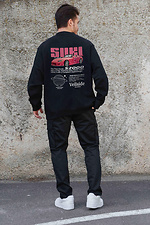 Men's Insulated Oversized Fleece Sweatshirt With Printed Suki Black Without 8055658 photo №2