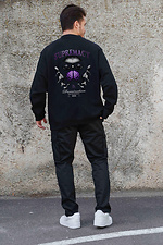 Isoliertes Herren-Sweatshirt aus Fleece in Übergröße mit Aufdruck Supermacy Schwarz Without 8055660 Foto №2
