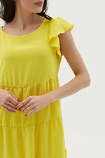 Тонка жовта сукня розлітайка з рюшею на рукавах Garne 3038661 фото №4