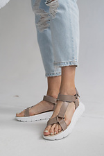 Beige leather open sandals  8018661 photo №1