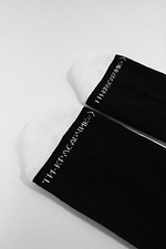 Hohe Socken aus schwarzer Baumwolle mit weißem Absatz Custom Wear 8025661 Foto №3