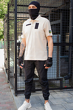 Военная тактическая футболка поло из хлопка с липучками для шевронов Without 8048661 фото №2
