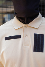 Военная тактическая футболка поло из хлопка с липучками для шевронов Without 8048661 фото №4