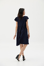 Тонка синя сукня розлітайка з рюшею на рукавах Garne 3038662 фото №3