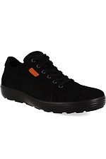 Спортивные мужские туфли на шнурках из черного нубука Forester 4101662 фото №1