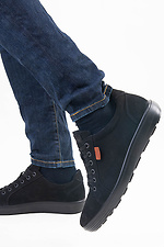 Спортивные мужские туфли на шнурках из черного нубука Forester 4101662 фото №10